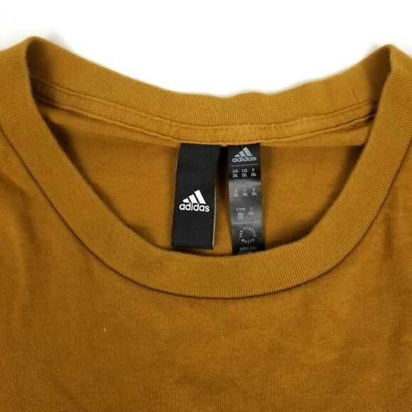 adidas Adicolor Goldenrod Logo Classics 3-Stripes Short Sleeve Tee - Picture 3 of 6